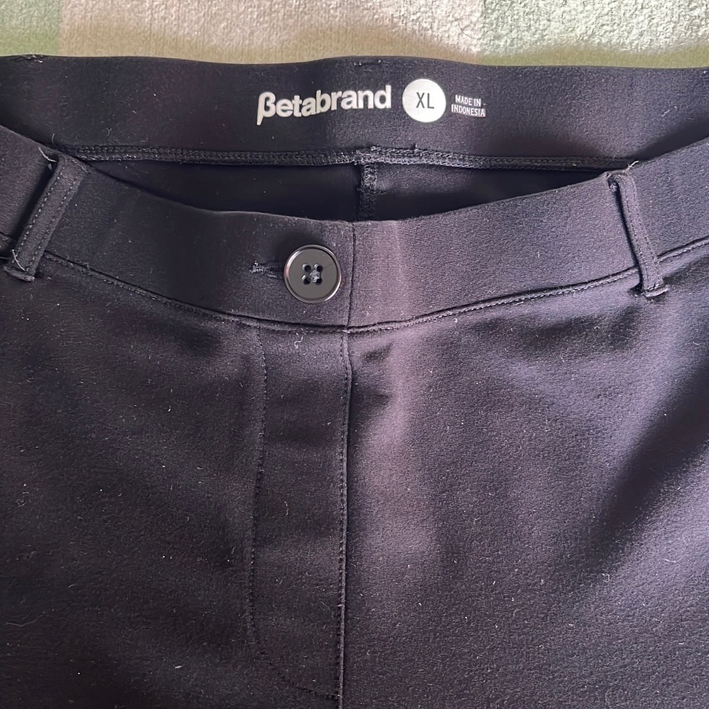 Betabrand classic straight leg dress/yoga pant black XL